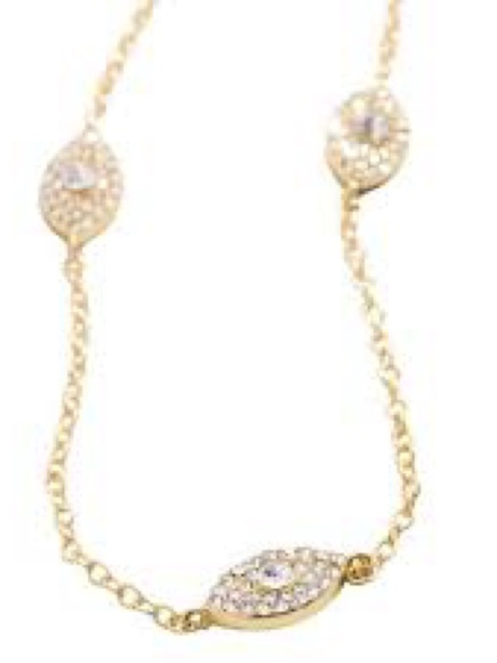 Gold Plated Evil Eye Marquise Crystal Station Necklace - Bauble Bar